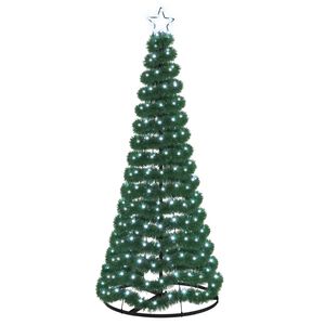 vidaXL Albero di Natale in tinsel con luci LED e base EKENAS 180 cm