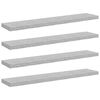 vidaXL Scaffali a Parete 4 pz Grigio Cemento 120x23,5x3,8 cm in MDF