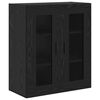 vidaXL Credenza 2 pcs Rovere Nero Legno Stratificato e Vetro