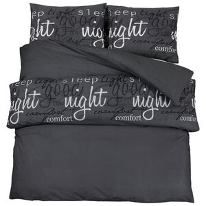 vidaXL Set Copripiumino Nero 240x220 cm in Cotone
