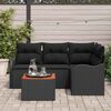 vidaXL Set Divano da Giardino con cuscino 5 pcs Nero polyrattan