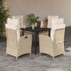 vidaXL Set da Pranzo da Giardino 5 pz con Cuscini Beige in Polyrattan