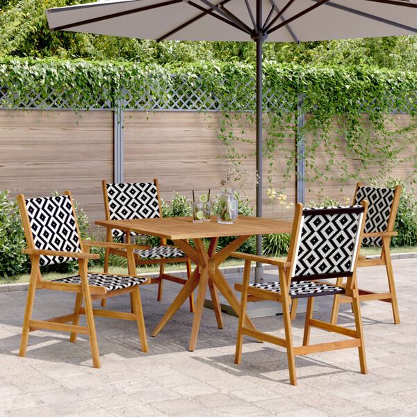 vidaXL Set da Pranzo per Giardino 5 pz in Legno Massello di Acacia