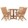 vidaXL Set da Pranzo da Giardino 5 pz Pieghevole in Massello di Teak