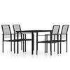 vidaXL Set da Pranzo da Giardino 5 pz Nero