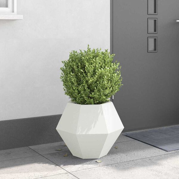 vidaXL Fioriera Bianco 50 x 50 x 40 cm Acciaio