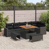 vidaXL Set Divano da Giardino 9 pcs Nero polyrattan