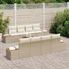 vidaXL Set Divano da Giardino con cuscino 9 pcs Beige Poly Rattan