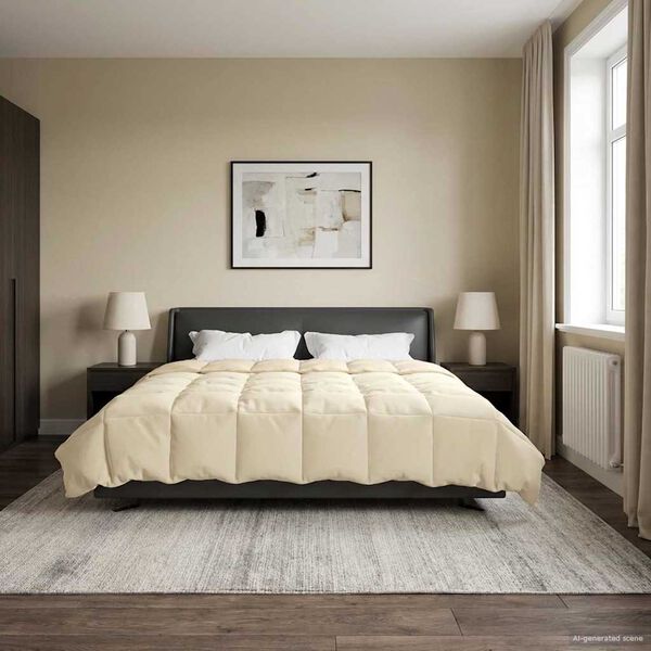 vidaXL Duvet Estivo Trapuntato Crema 240 x 260 cm Microfibra