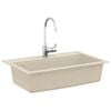 vidaXL Lavello da Cucina in Granito Vasca Singola Beige