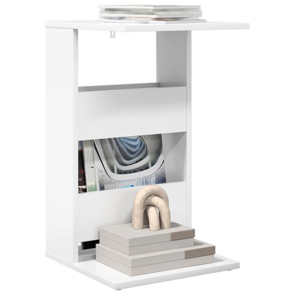 vidaXL Tavolo laterale Bianco 40 x 35 x 60,5 cm Legno multistrato