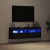 vidaXL Mobile TV da parete Rovere nero 60 x 30 x 40 cm