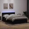 vidaXL Letto a Molle con Materasso e LED Nero 160x210 cm in Velluto