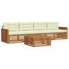 vidaXL Set di divani da esterno con cuscino 5 pcs Naturale e Crema