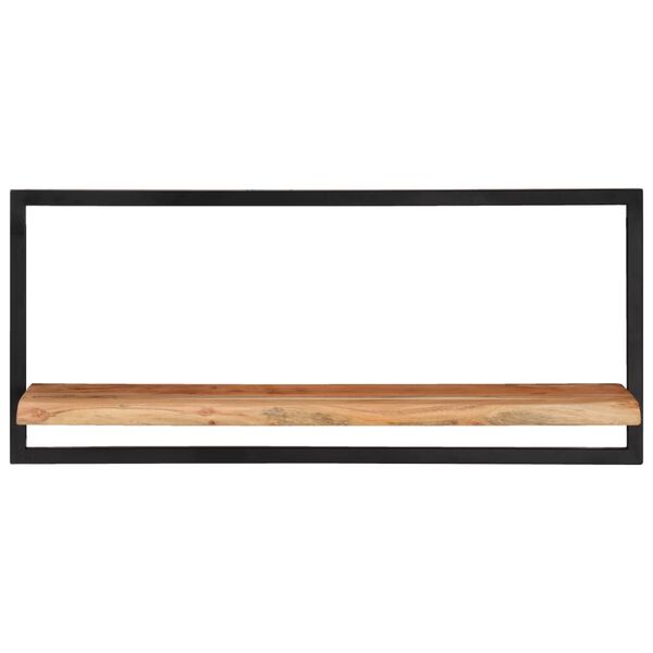 vidaXL Mensole Parete 2pz 80x25x35 cm Legno Massello Acacia e Acciaio