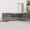 vidaXL Set Divani da Giardino 6 pz con Cuscini in Polyrattan Grigio