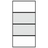 vidaXL Porta Scorrevole Nera 102,5x205 cm Vetro Temperato e Alluminio