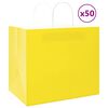 vidaXL Sacchetti di Carta 50 pz con Manici Gialli 32x22x28 cm