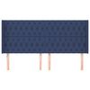 vidaXL Testiera ad Orecchio Blu 203x16x118/128 cm in Tessuto