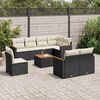 vidaXL Set Divani da Giardino 9 pz con Cuscini Nero in Polyrattan