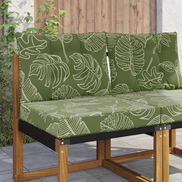 vidaXL Cuscino per divano da esterno 2 pcs Design a foglia Poliestere