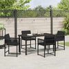 vidaXL Set da Pranzo per Giardino 5 pcs Nero polyrattan