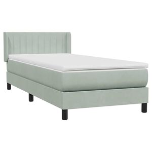 vidaXL Giroletto a Molle con Materasso Grigio Chiaro 90x220 cm Velluto