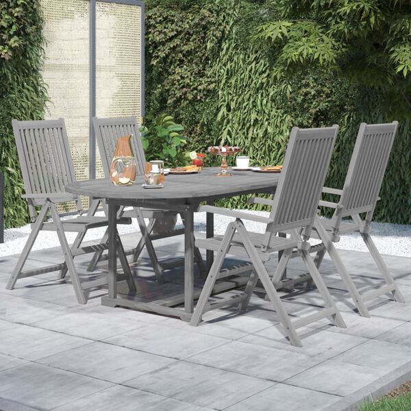vidaXL Set da Pranzo per Giardino 5 pz in Legno Massello di Acacia