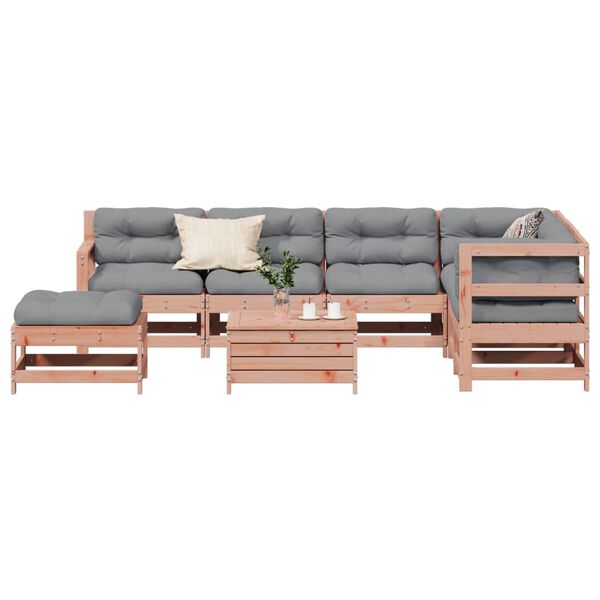 vidaXL Set Divani Giardino 8 pz con Cuscini Legno Massello di Douglas