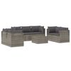 vidaXL Set Divani da Giardino 8 pz con Cuscini in Polyrattan Grigio