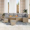 vidaXL Set Divano da Giardino con cuscino 9 pcs Beige polyrattan