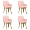 vidaXL Sedie da pranzo girevoli 4 pz Boucl&eacute; Rosa 54 x 58 x 87 cm
