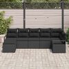 vidaXL Set di divani con cuscino 7 pcs Nero polyrattan