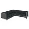 vidaXL Divani da Giardino 5 pz con Cuscini in Polyrattan Grigio Scuro