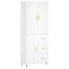 vidaXL Credenza Bianca 69,5x34x180 cm in Legno Multistrato