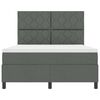 vidaXL Letto a molle con strisce LED Grigio scuro 160 x 200 cm Tessuto