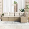 vidaXL Set Divano da Giardino Beige polyrattan
