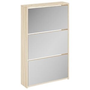 vidaXL Scarpiera con 3 Ripiani e Specchio Colore Rovere 63x17x102,5 cm