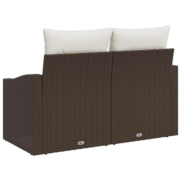 vidaXL Divano da giardino con cuscino 123 x 62 x 69 cm polyrattan
