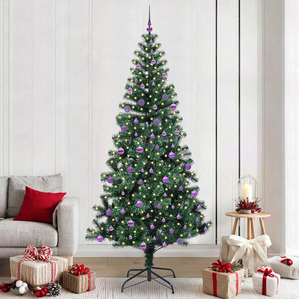 vidaXL Albero di Natale artificiale con luci integrate Verde 240 cm