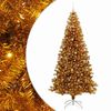 vidaXL Albero di Natale con 300 LED con supporto Oro 240 cm PET