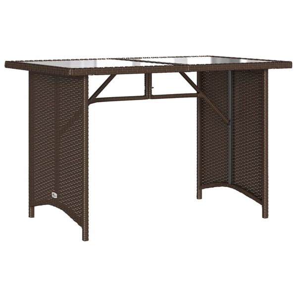 vidaXL Tavolo Giardino Piano in Vetro Marrone 110x68x70 cm Polyrattan
