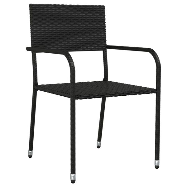 vidaXL Set da Pranzo da Giardino 5 pz Nero in Polyrattan e Acciaio