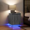 vidaXL Comodini con Luci a LED 2 pz Grigio Sonoma 38x34x50 cm