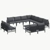 vidaXL Set Divano da Giardino 12 pz Nero Acciaio