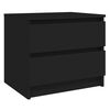 vidaXL Comodino Nero 50x39x43,5 cm in Legno Multistrato