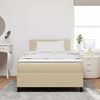 vidaXL Letto a molle con testiera Grigio chiaro e bianco 120 x 190 cm