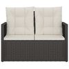 vidaXL Panca da Giardino con Cuscini Nera 105 cm in Polyrattan