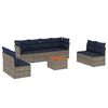 vidaXL Set Divani da Giardino 9 pz con Cuscini Grigio in Polyrattan