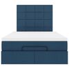 vidaXL Struttura Letto Pouf con Materasso Blu 120x200 cm in Tessuto